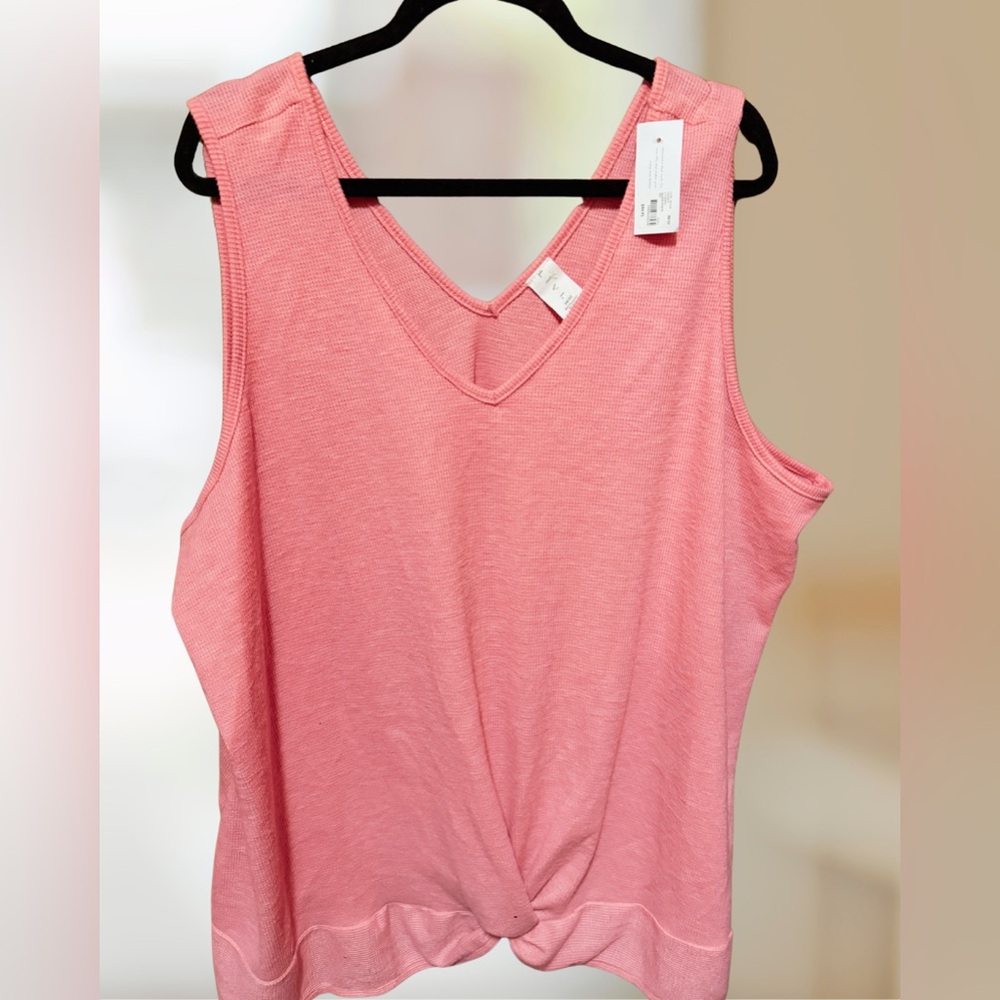 NWT Livi Active Pink Women’s Waffle Tank Plus Size